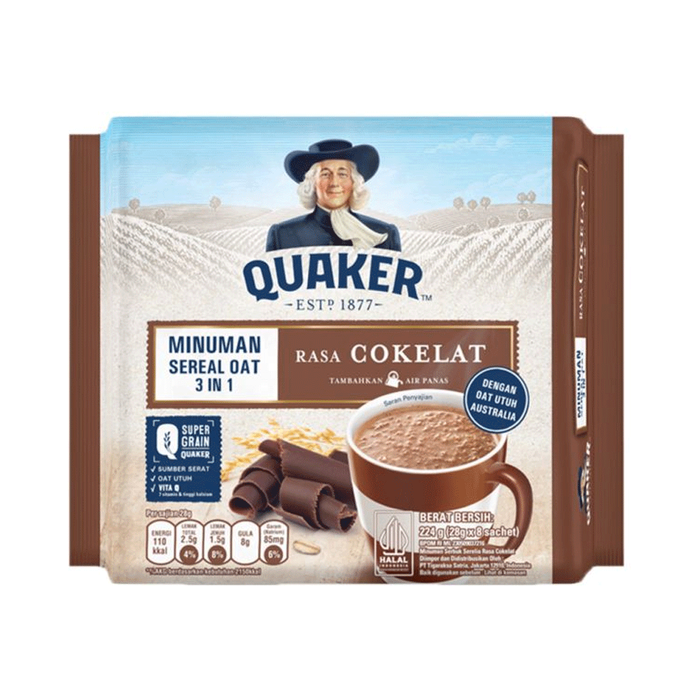 Quaker 3in1 Chocolate Oats 224g