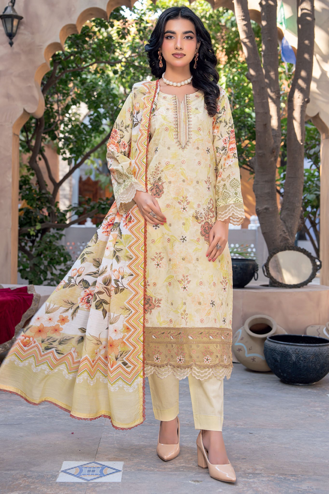 Rut Rang By Riaz Arts Unstitched 3 Piece Digital Print Emb Suit-D-08