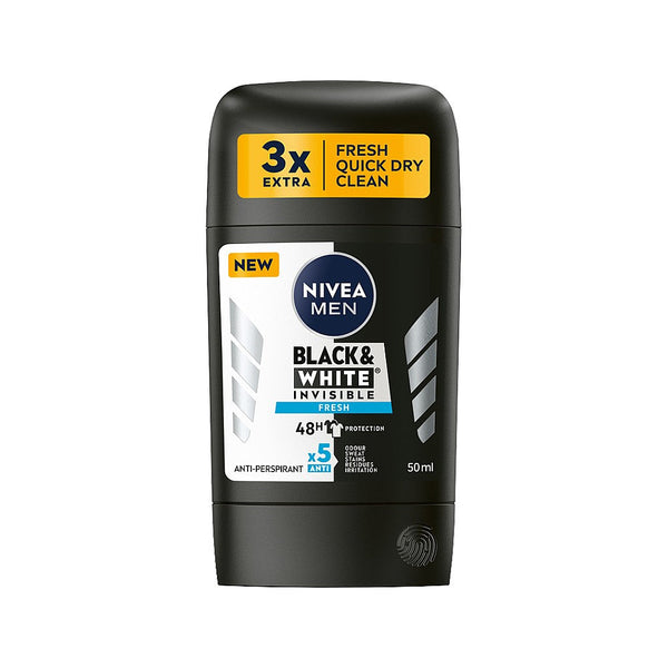 Nivea Men Black & White Invisible Fresh Deodorant Stick 50ml - Snapcart.pk