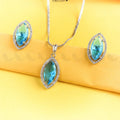 Zeesy Verdant Leafy Pendant Set