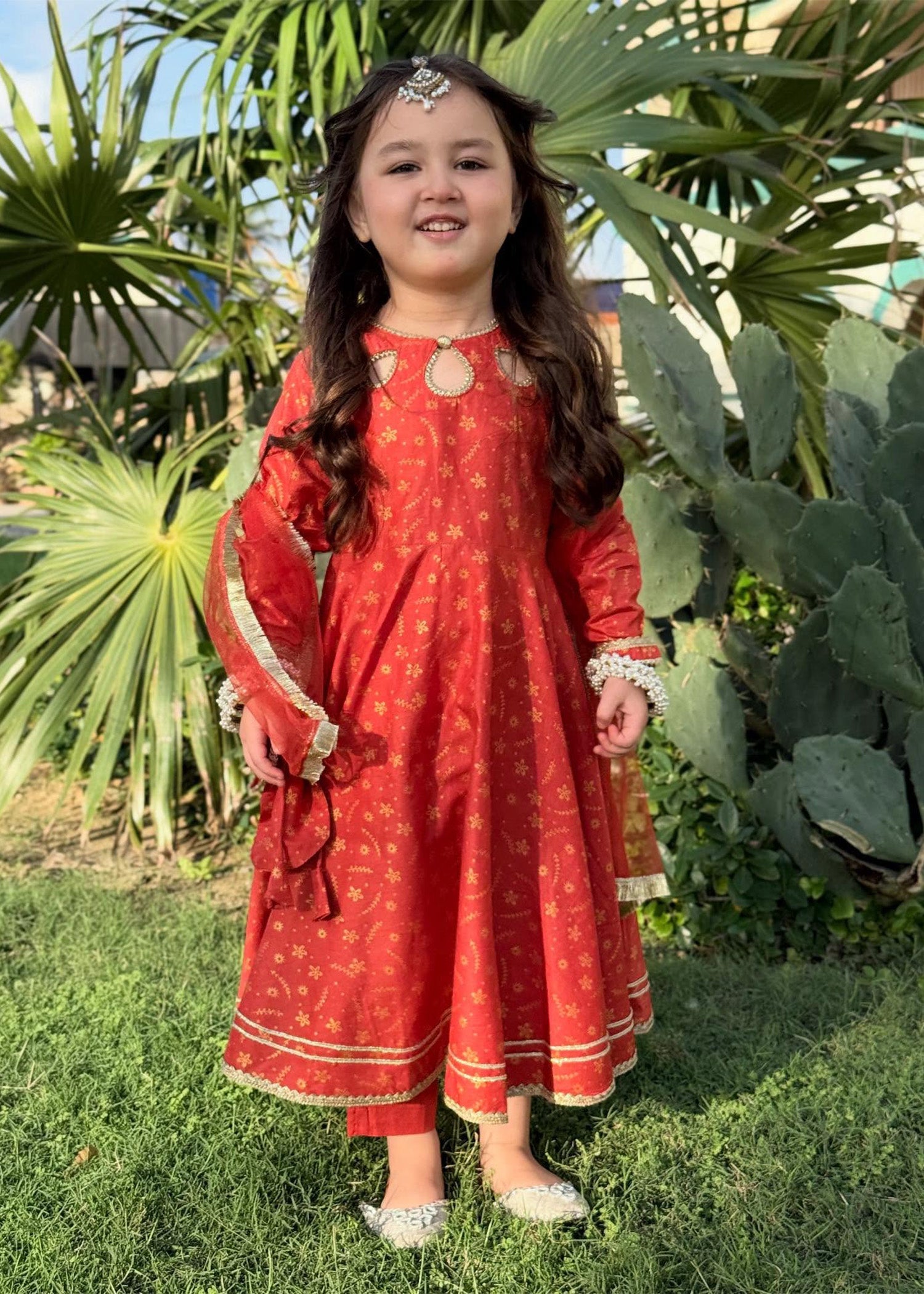 Eid Ki Khushiyan By Modest Stitched 3 Piece Cotton Frock Collection'2025-9220-Brn