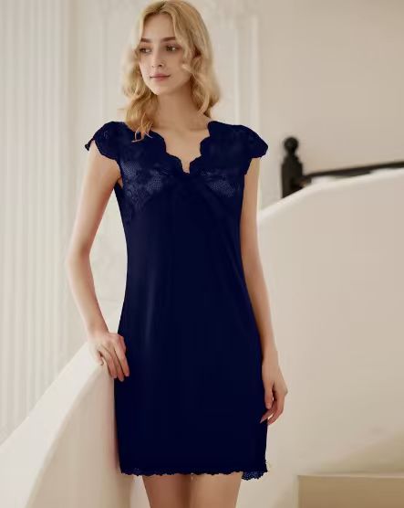 Babydoll Lingerie  - Arvella Lace - Navy Blue