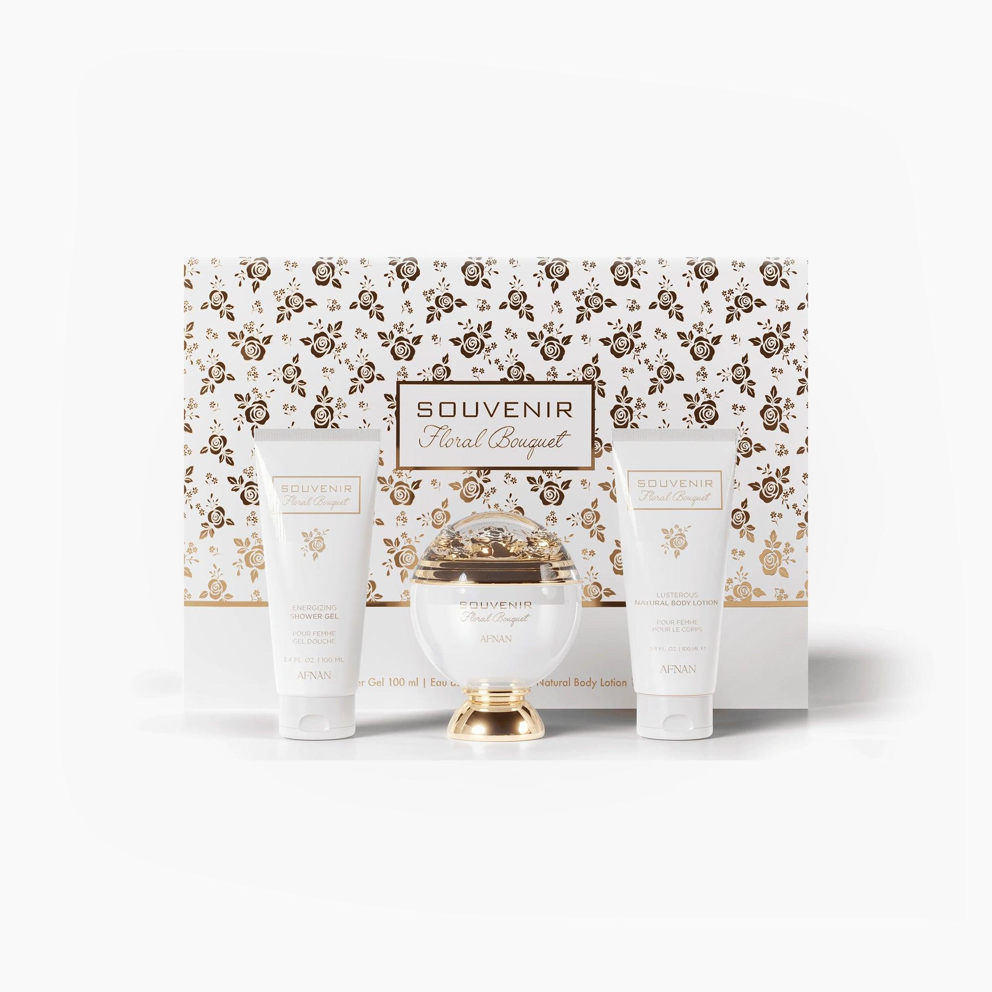 Afnan Souvenir Floral Bouquet Pour Femme 3 Piece Gift Set