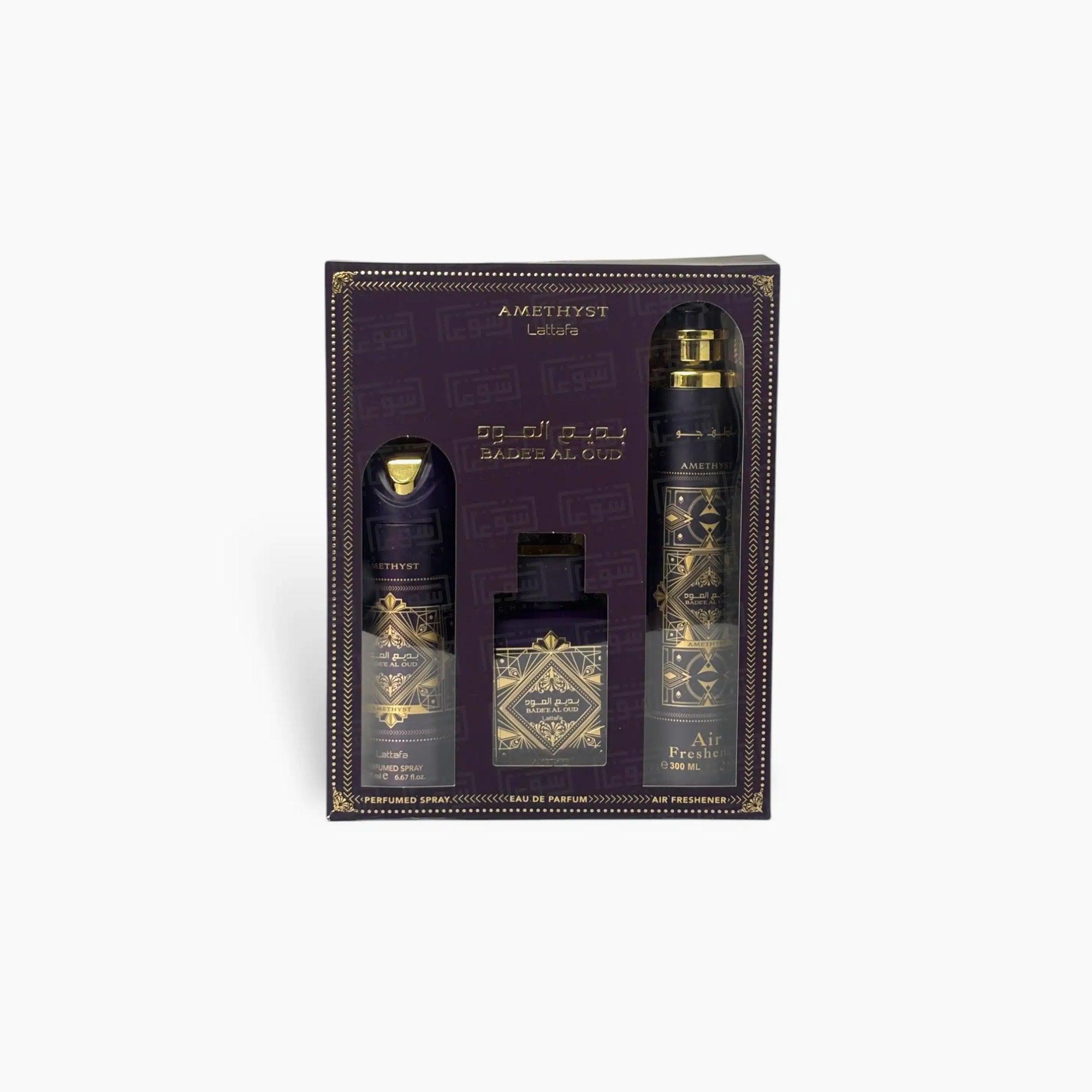 Lattafa Badee Al Oud Amethyst 3 Piece Gift Set