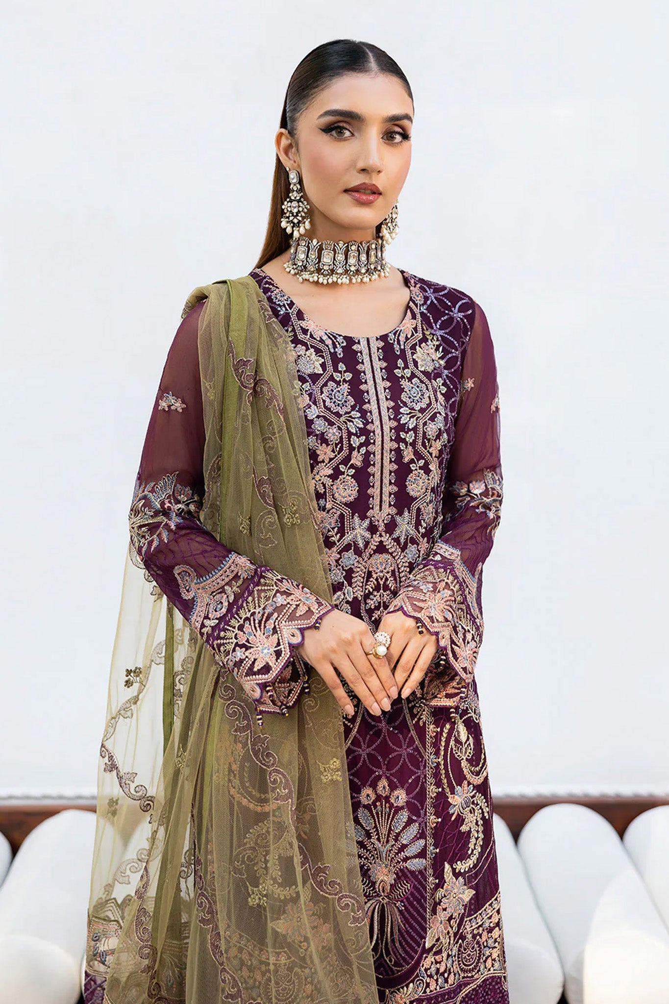 Chevron by Ramsha Unstitched 3 Piece Formals Vol-10 Collection'2025-A-1002