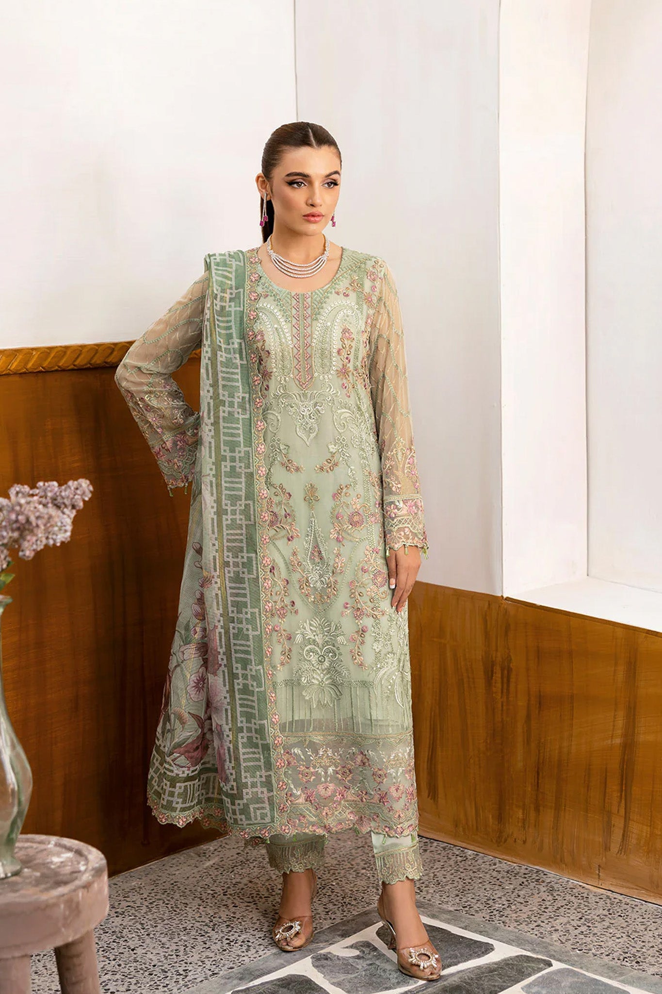 Chevron by Ramsha Unstitched 3 Piece Formals Vol-10 Suit-A-1003