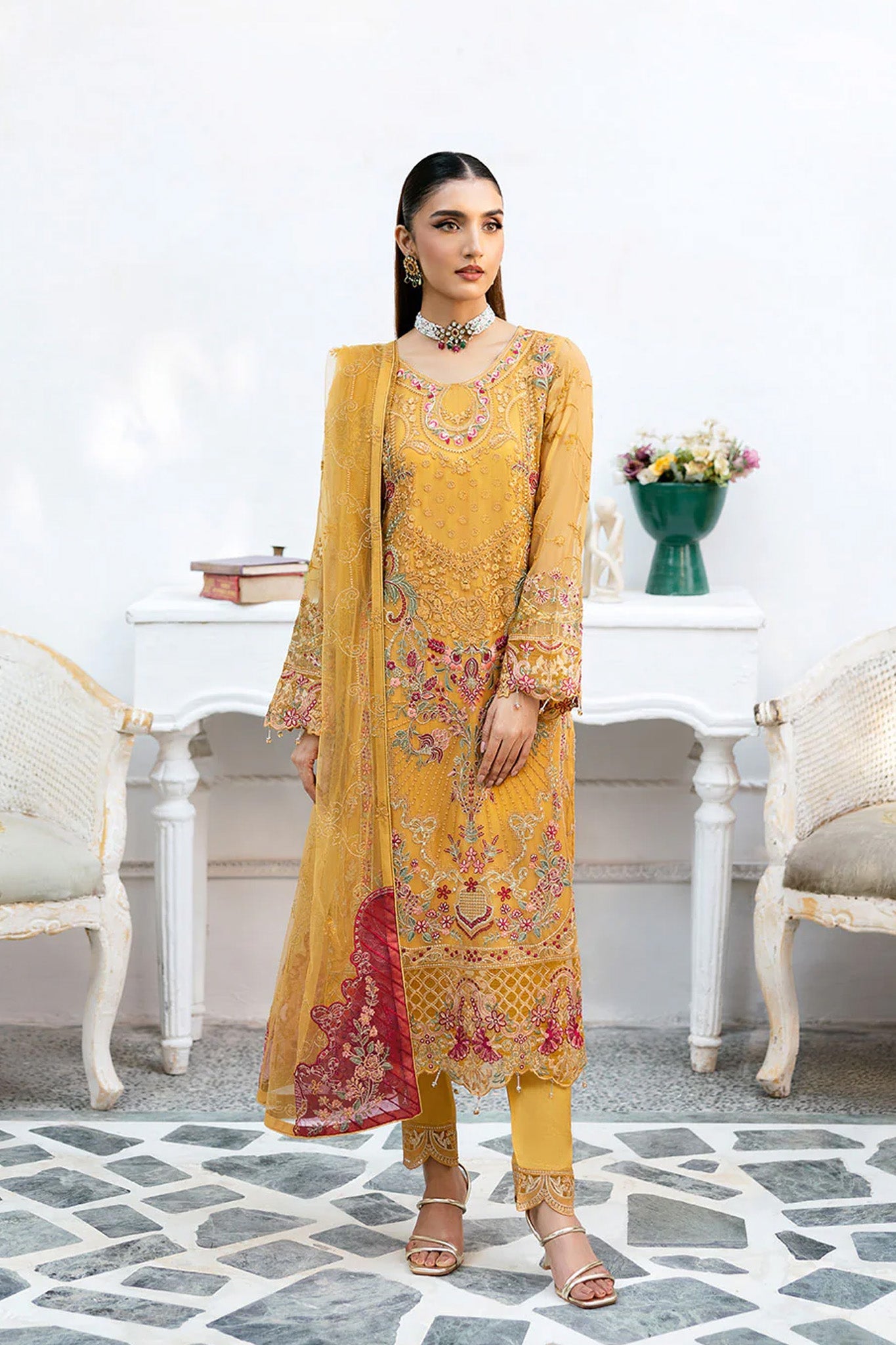 Chevron by Ramsha Unstitched 3 Piece Formals Vol-10 Collection'2025-A-1004