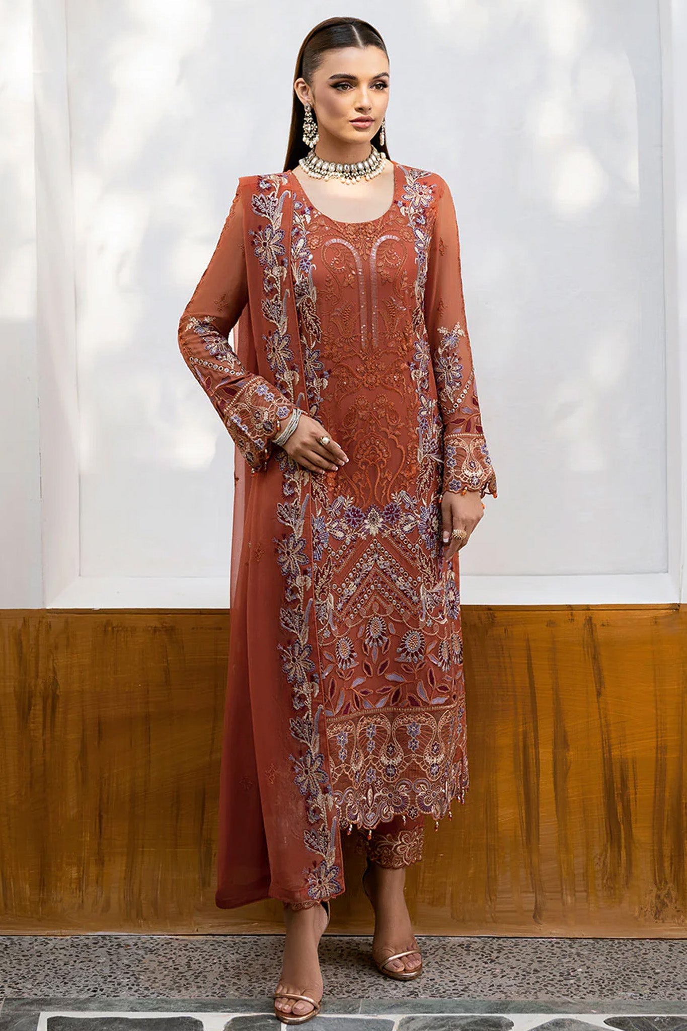 Chevron by Ramsha Unstitched 3 Piece Formals Vol-10 Suit-A-1007