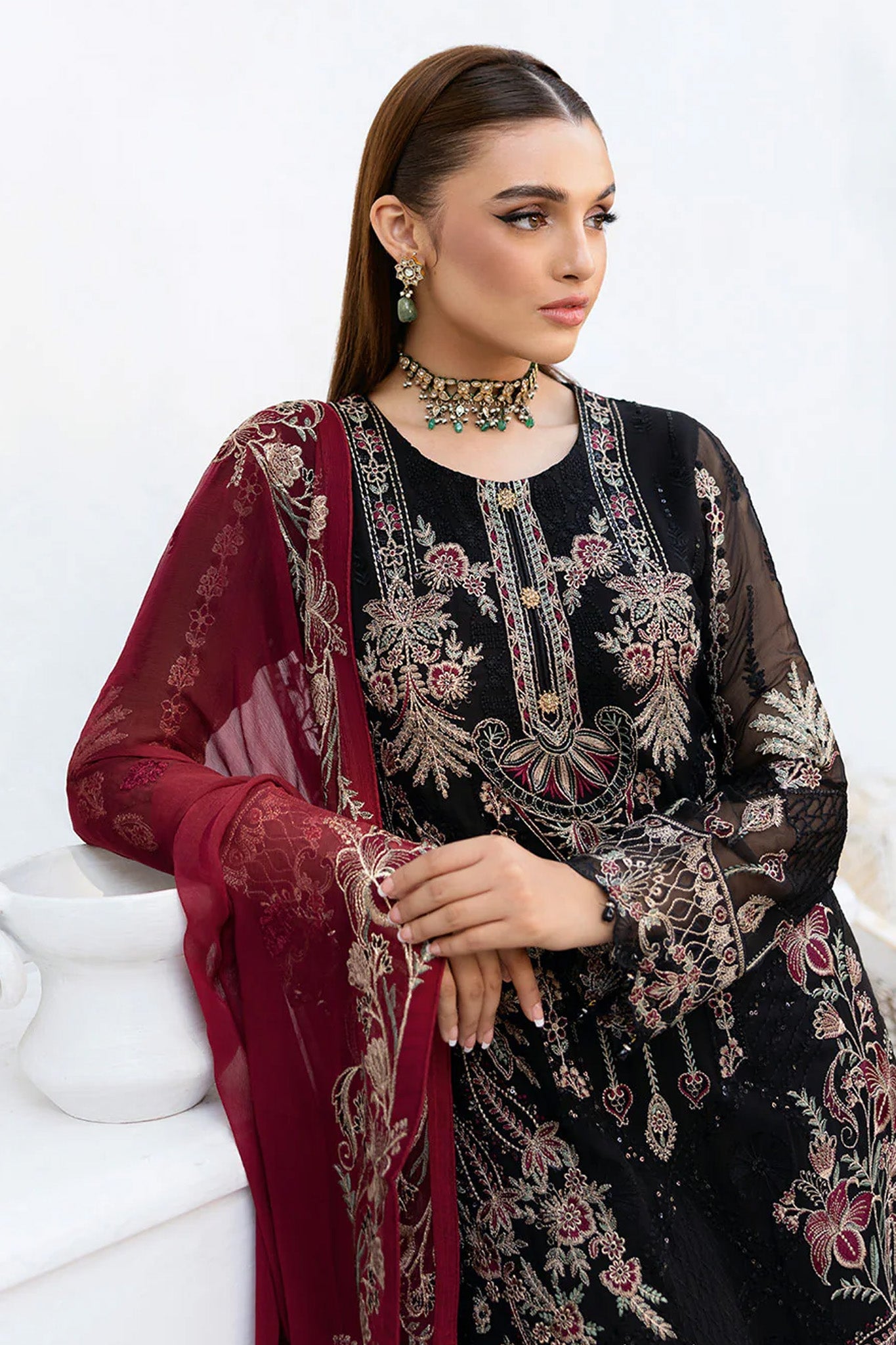 Chevron by Ramsha Unstitched 3 Piece Formals Vol-10 Collection'2025-A-1008