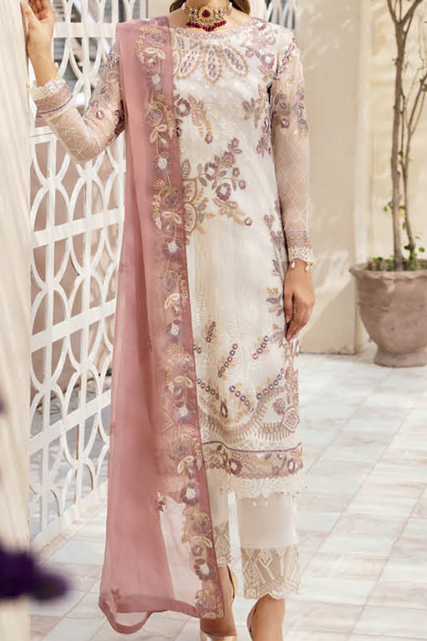 Chevron By Ramsha Unstitched 3 Piece Luxury Chiffon Vol-09 Suit-A-902