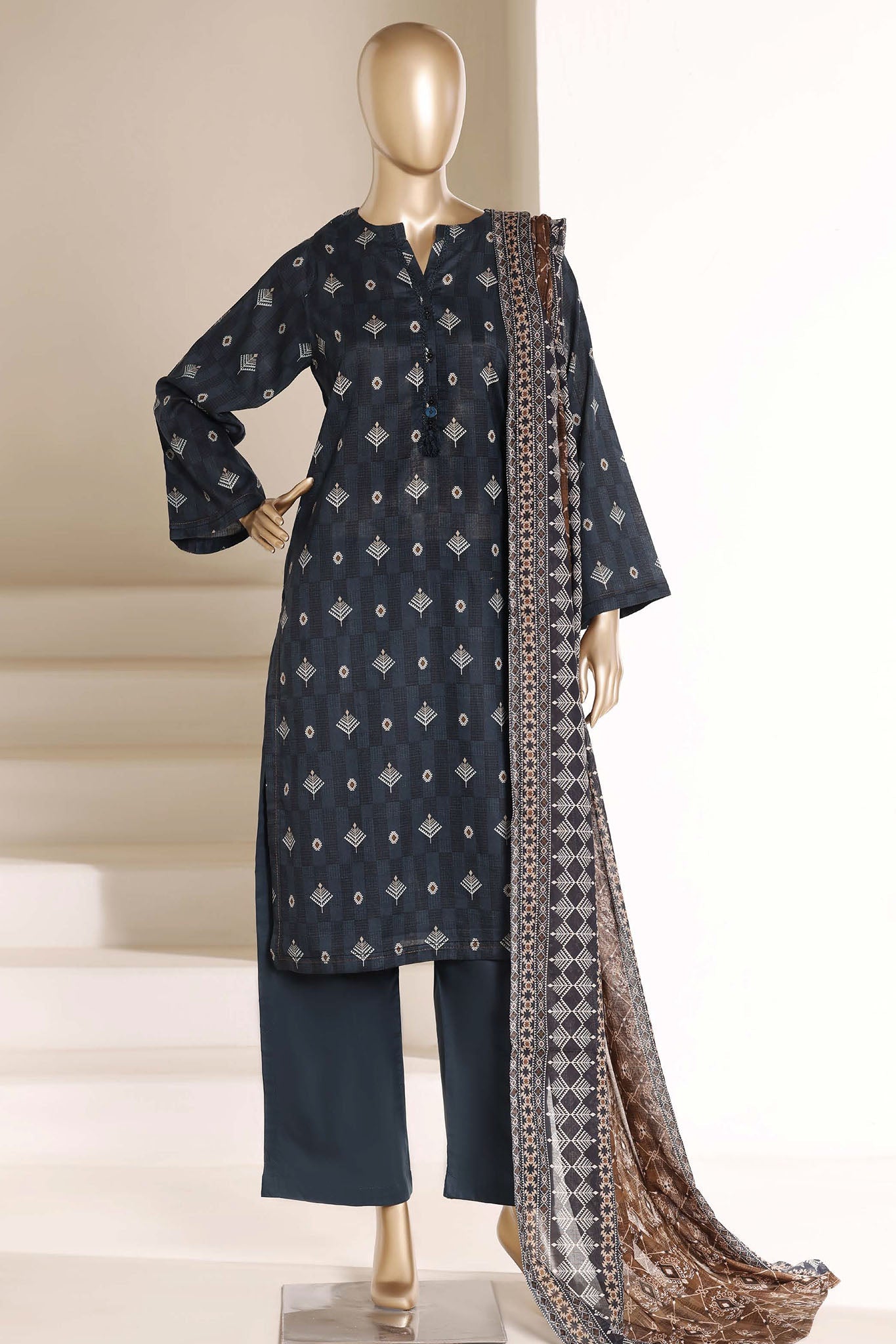 Sada Bahar Stitched 3 Piece Printed Lawn Vol-05 Suit-PR- 94A BLUE