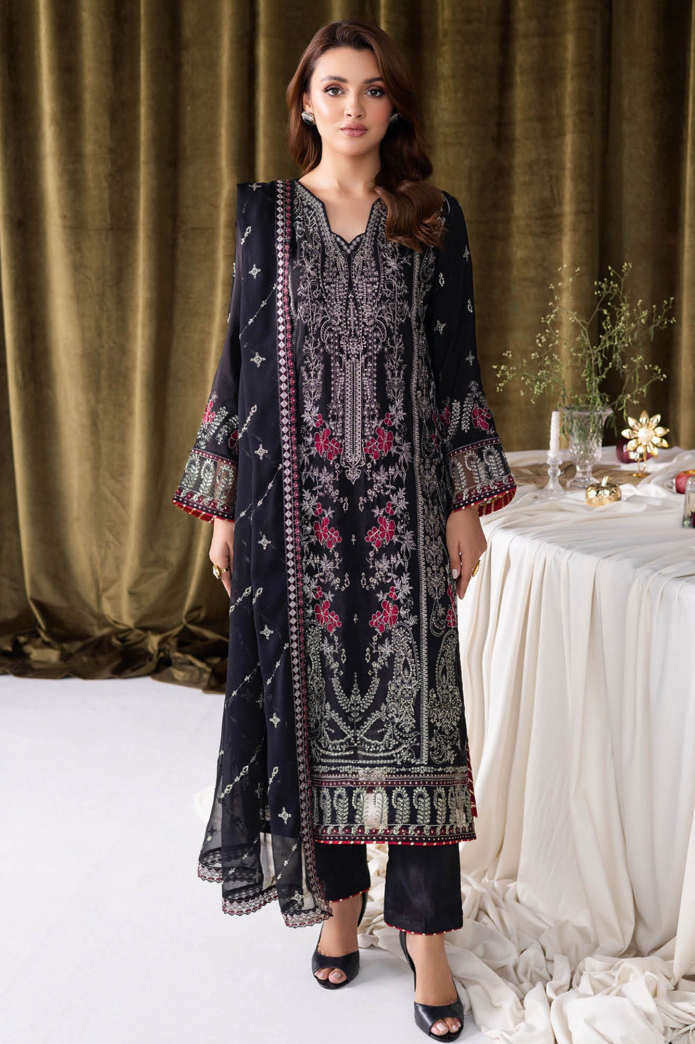 Aangan by Ramsha Unstitched 3 Piece Luxury Raw Silk Vol-01 Collection'2025-AA-105