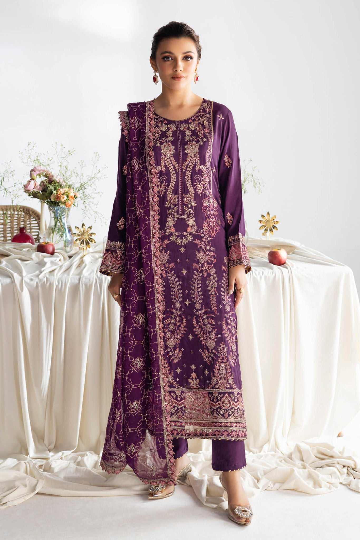 Aangan by Ramsha Unstitched 3 Piece Luxury Raw Silk Vol-01 Collection'2025-AA-108