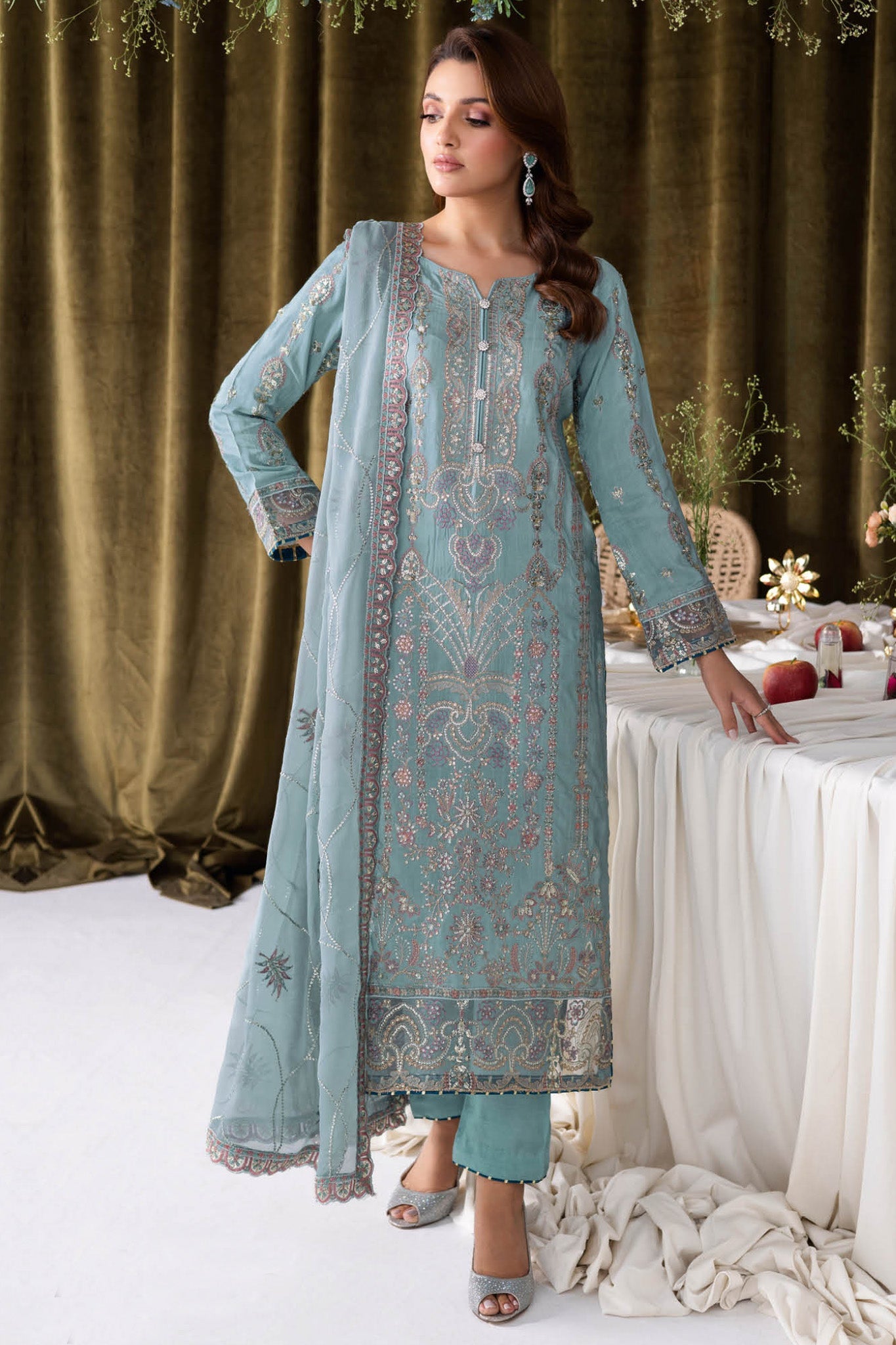 Aangan by Ramsha Unstitched 3 Piece Luxury Raw Silk Vol-01 Collection'2025-AA-109