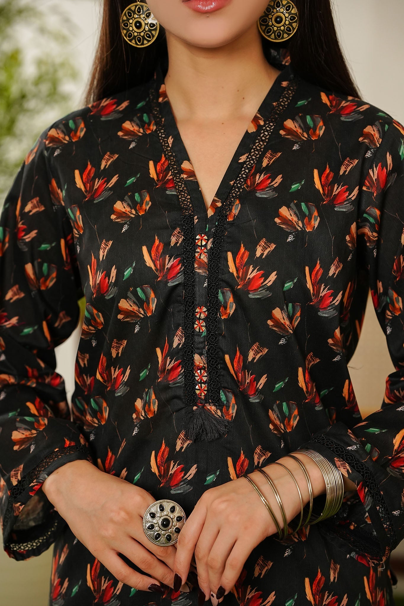 Aizal Stitched 2 Piece Co Ords Prints Collection'2025-A-C-668-BLACK