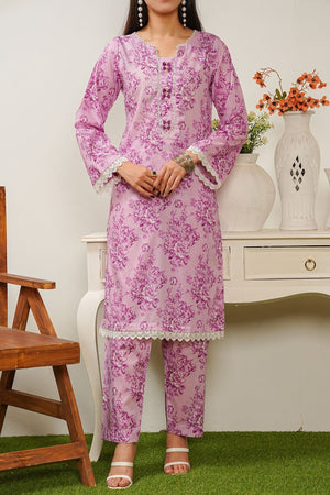 Aizal Stitched 2 Piece Co Ords Prints Collection'2025-A-C-673-L PURPLE