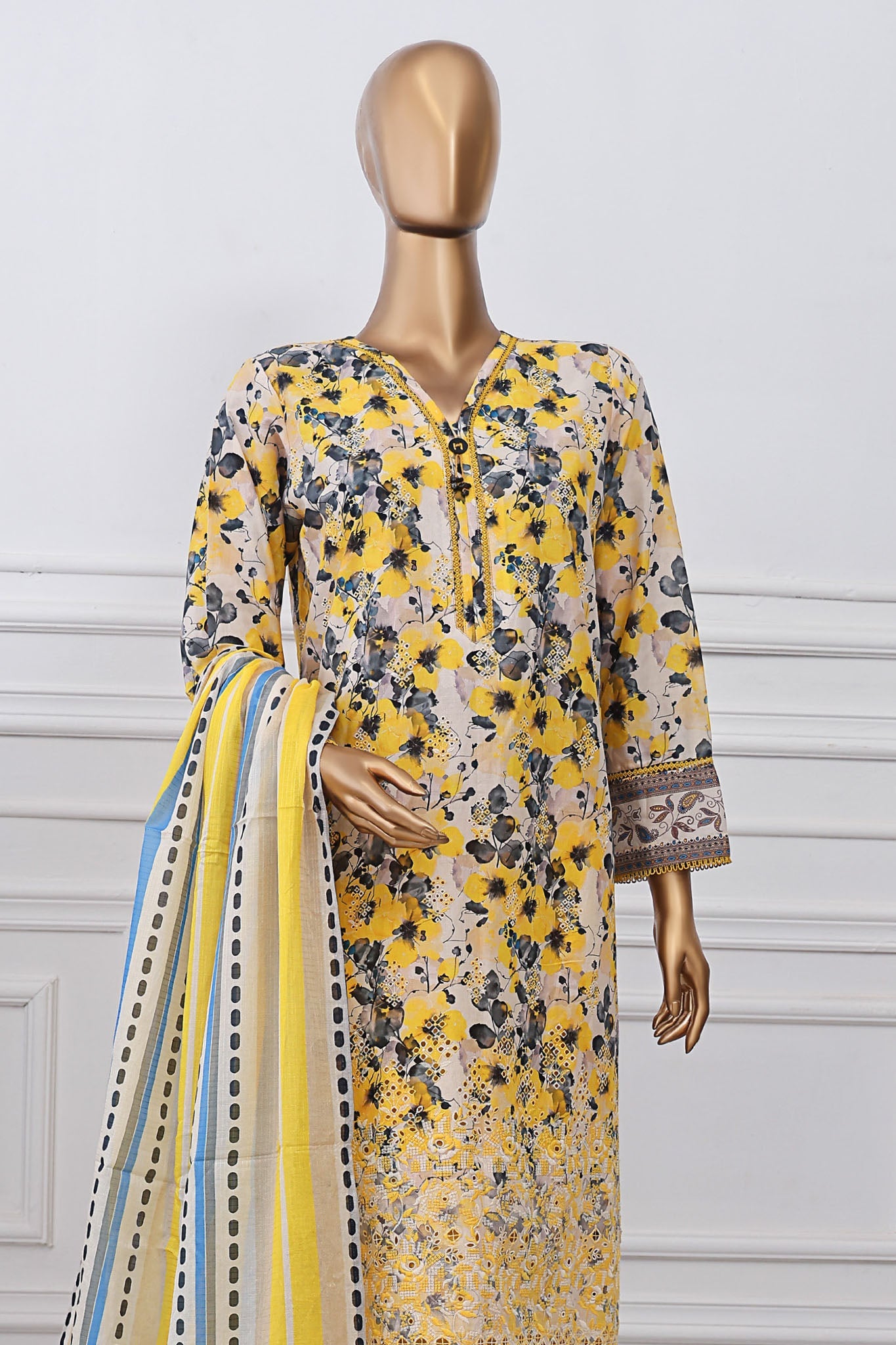 Anmol By HZ Unstitched 3 Piece Emb Chikankari Lawn Collection-ACE-1075