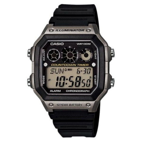 Casio Black Silicone Strap Black Dial Quartz Watch for Gents - AE-1300WH-8AVDF