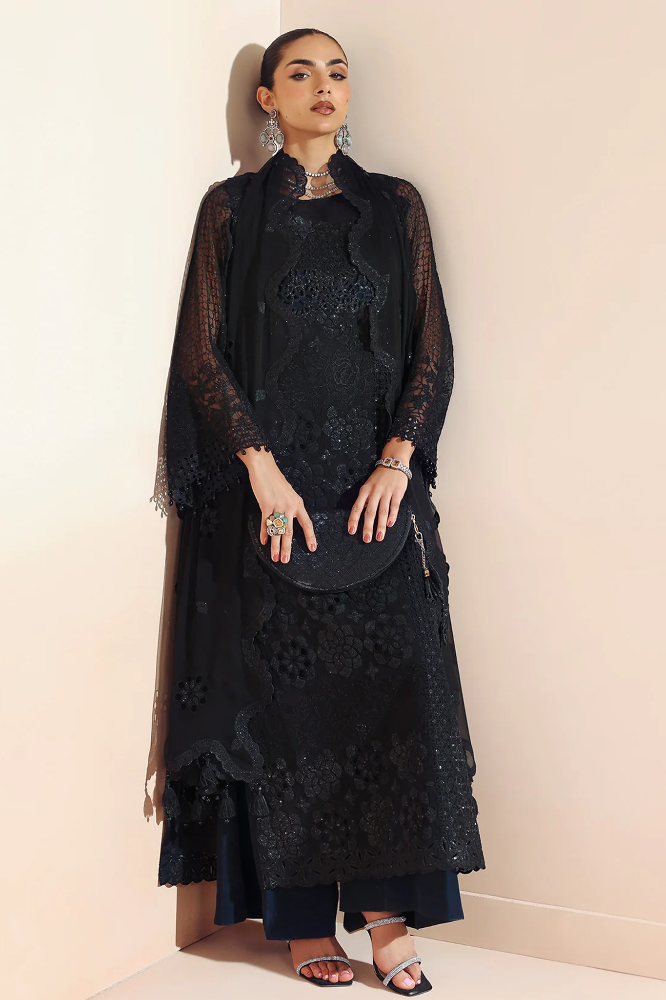 Aymal By Alizeh Unstitched 3 Piece Formals Vol-02 Collection'2025-BCH-2201-Rika-Black