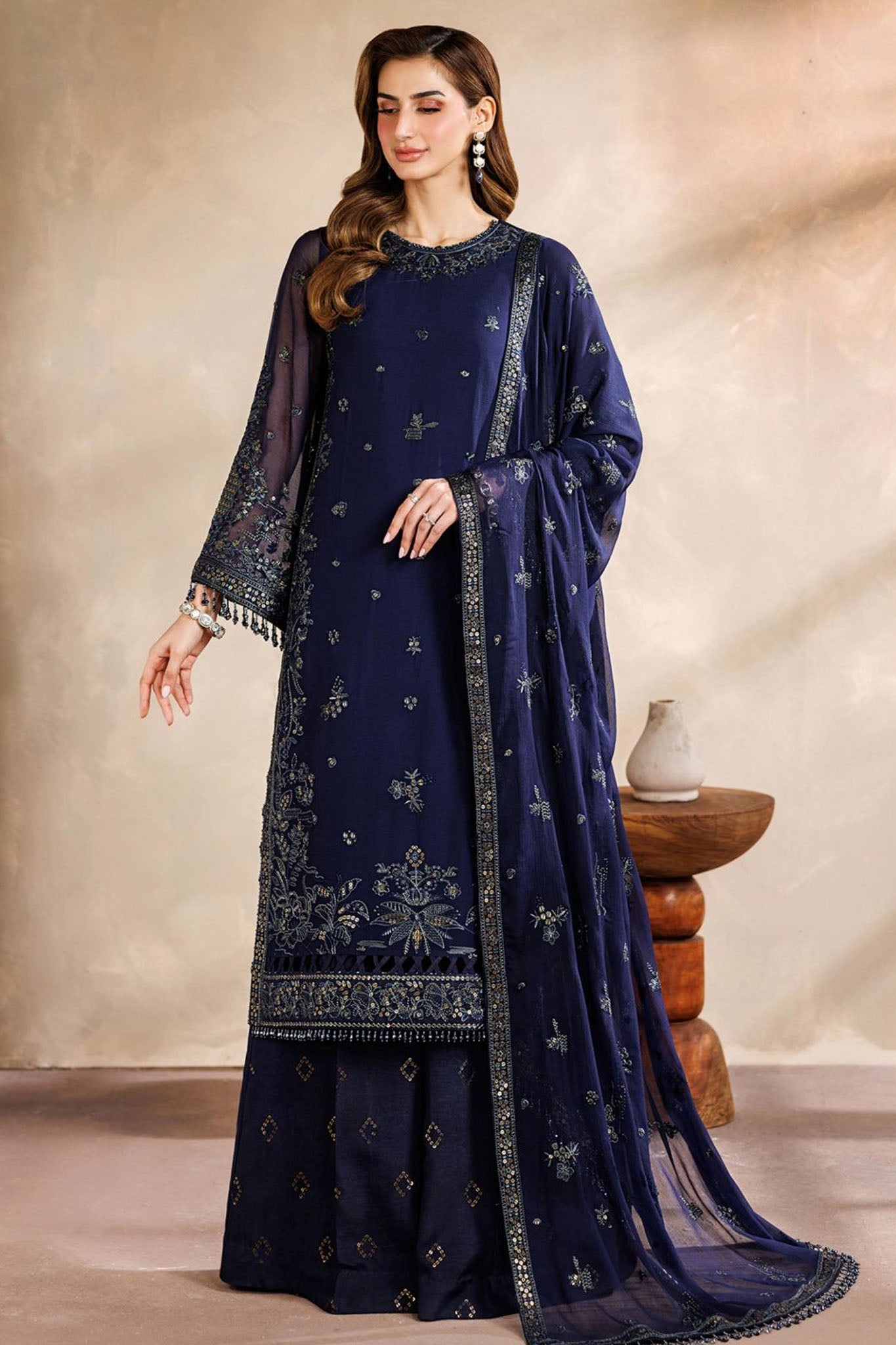 Zayrah By Zarif Unstitched 3 Piece Luxury Formals Suit-ZF-ZYR-07-Afshaan