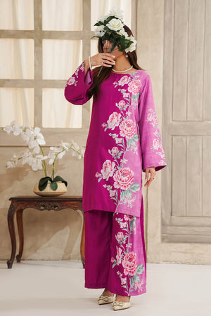 Hazel By Aizal Stitched Co Ords Slub Linen Winter Collection'2025-AH-08-Purple