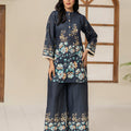 Ahlam By Safa Textile Stitched Co-Ords Lawn Suit-Royal Blue Elegant Tunic