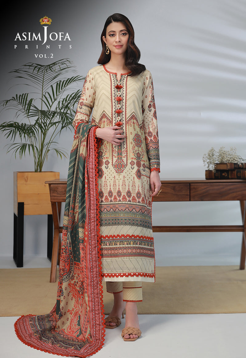 Asim Jofa Basic Prints Vol 2 '23 Ajbp-31 Designers Stitched Printed Lawn 3 Pcs