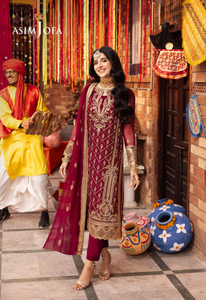 Asim Jofa Chamak Damak Pret Ajcdb-05 Embroidered Chiffon Stitched 3 Pcs