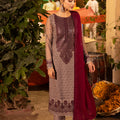 Asim Jofa Chamak Damak Pret Ajcdb-15 Embroidered Net Stitched 3 Pcs