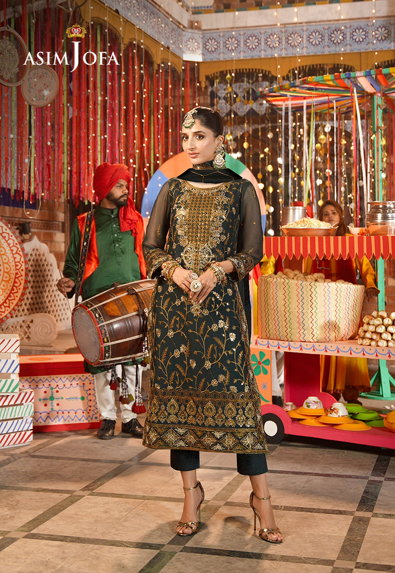 Asim Jofa Chamak Damak Pret Ajcdb-18 Embroidered Chiffon Stitched 3 Pcs