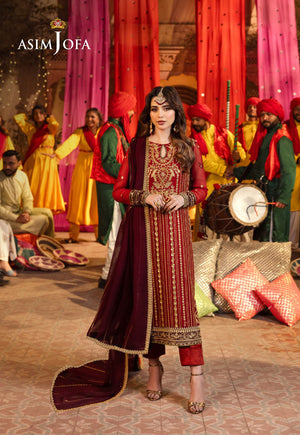 Asim Jofa Chamak Damak Pret Ajcdb-28 Embroidered Chiffon Stitched 3 Pcs