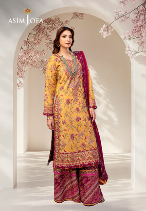 Asim Jofa Luxury Lawn Ajellb-07 Emb Lawn Stitched 3 Pcs