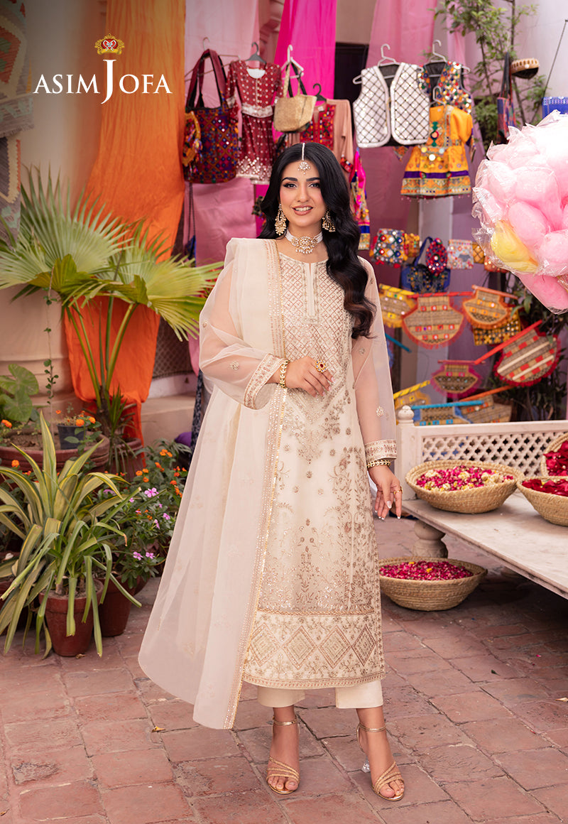 Asim Jofa Pyaar Diyan Gallan Pret Ajemb-11 Embroidered Organza Stitched 3 Pcs