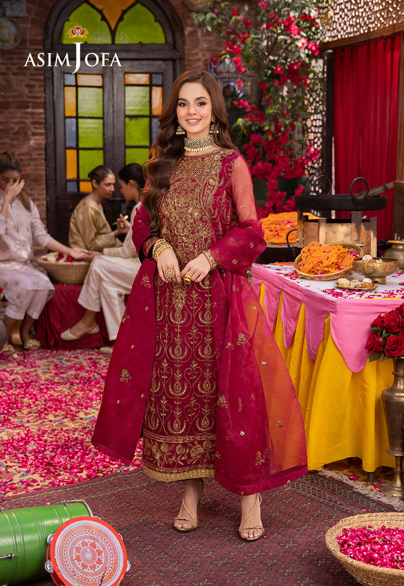 Asim Jofa Festive Luxe Pret Ajemb-23 Embroidered Organza Stitched 3 Pcs