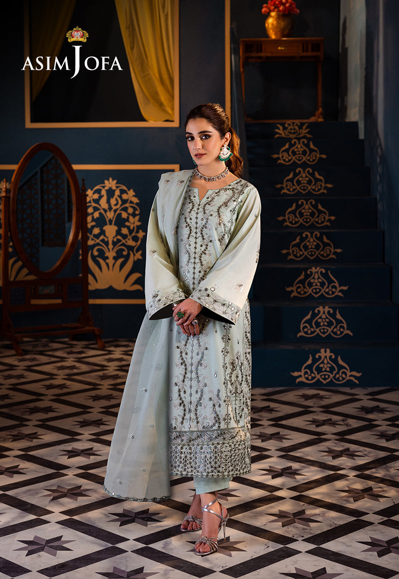 Asim Jofa Limited Edition Luxury Lawn Pret Ajfileb-17 Cambric Stitched 3 Pcs