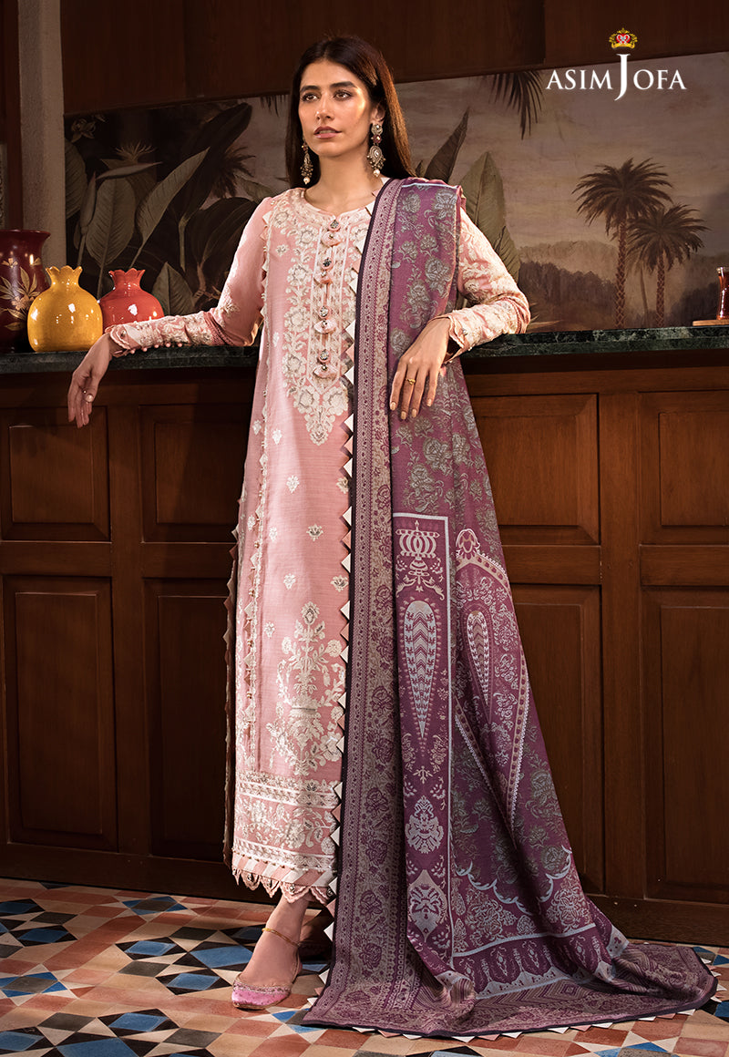 Asim Jofa The Syra Edit Ajk-05 Embroidered Cotton Slub Crosshatch 3 Pcs