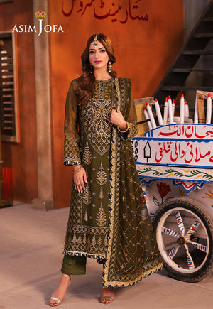 Asim Jofa Chamkeeli Ajkk-16 Embroidered Chiffon 3 Pcs