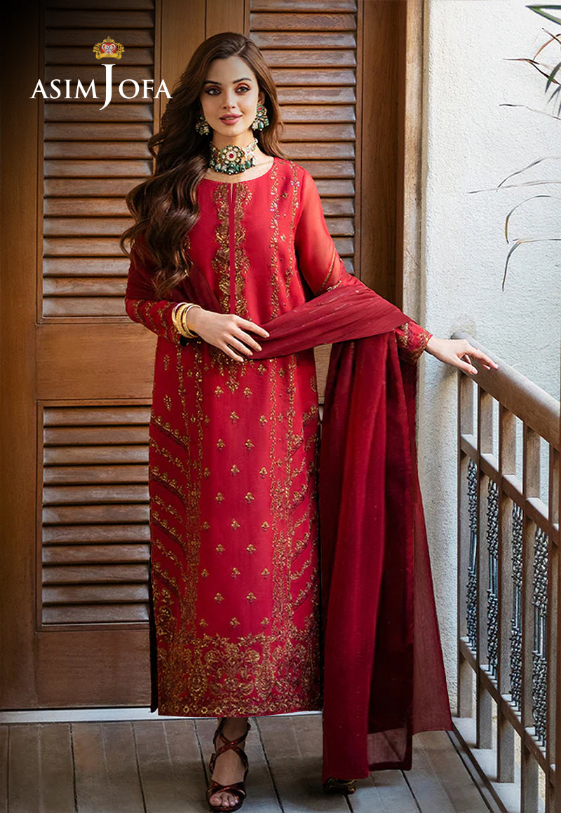 Asim Jofa Limited Edition Stitched 3 Piece Formals Pret Collection'2025-AJKMB-15