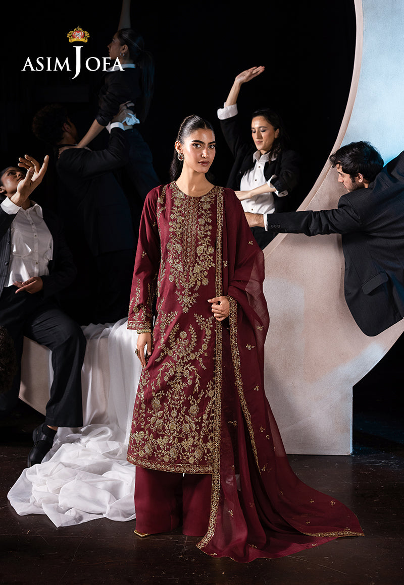 Luxury Festive By Asim Jofa Drop 2 Ajlfb-02 Emb Boski Silk Stitched 3 Pcs