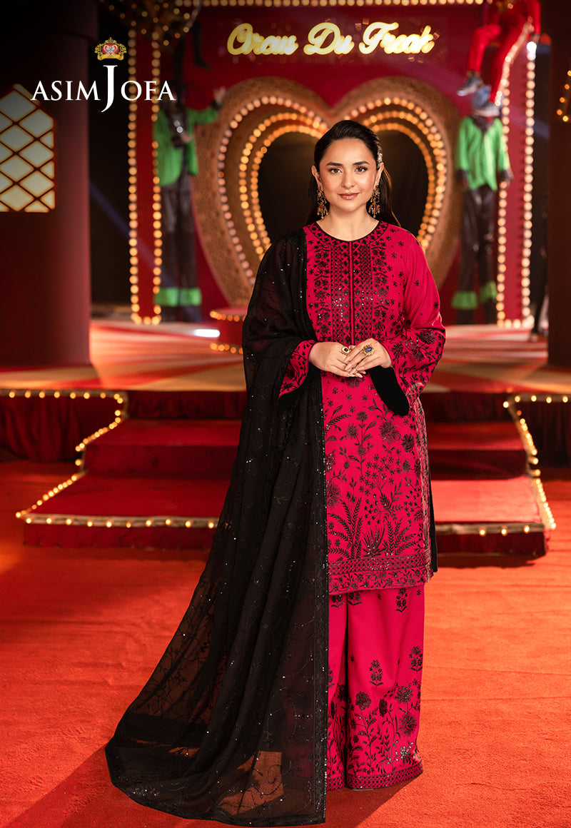 Asim Jofa Luxury Festive Drop 2 Ajlfb-11 Emb Boski Silk Stitched 3 Pcs