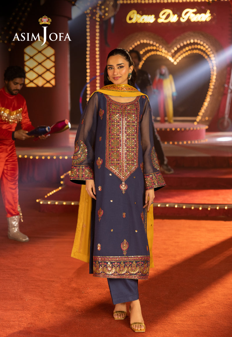 Asim Jofa Luxury Festive Drop 2 Ajlfb-16 Emb Chiffon Stitched 3 Pcs