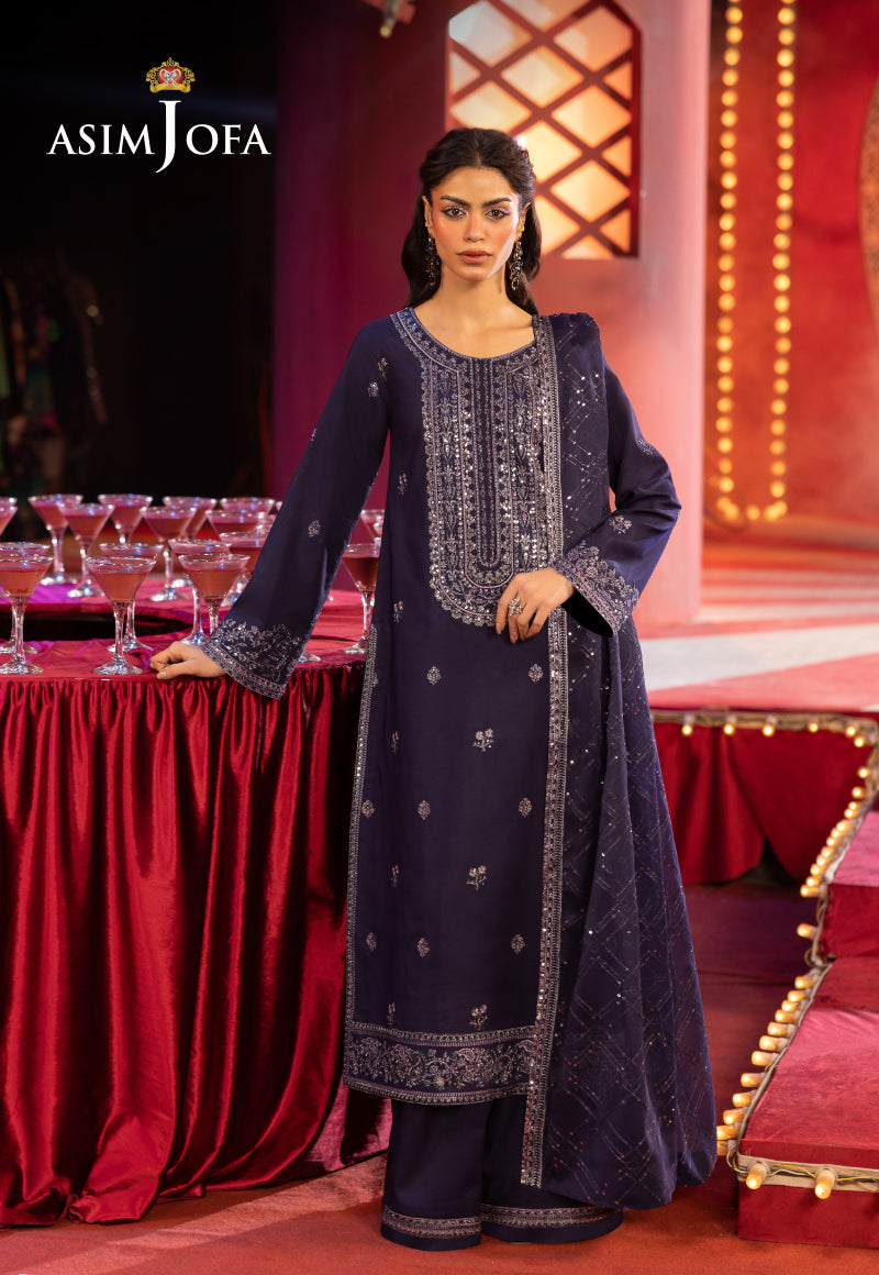 Luxury Festive Rejoice By Asim Jofa Ajlffb-03 Emb Silk Stitched 3 Pcs
