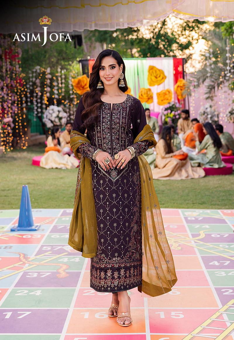 Jag Mag By Asim Jofa Ajmjb-11 Emb Paper Cotton Stitched 3 Pcs