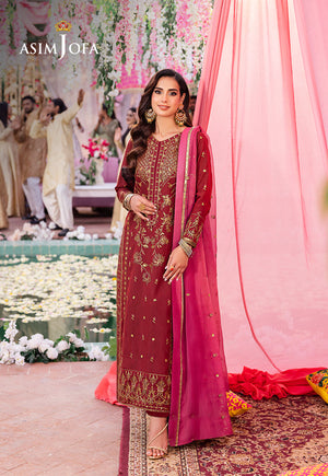 Asim Jofa Jag Mag Pret Ajmjb-22 Embroidered Paper Cotton Stitched 3 Pcs