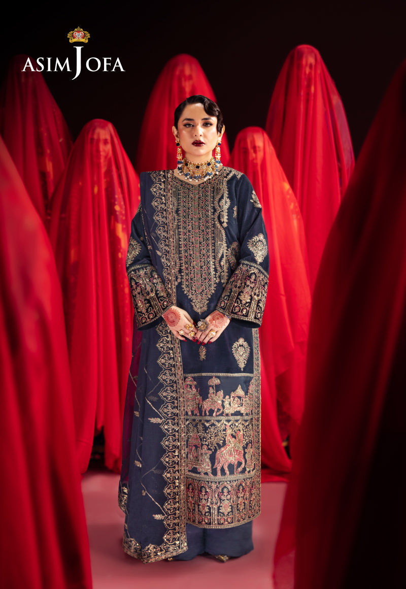 Asim Jofa Makhmal Pret Ajmvb-11 Embroidered Velvet Stitched 3 Pcs