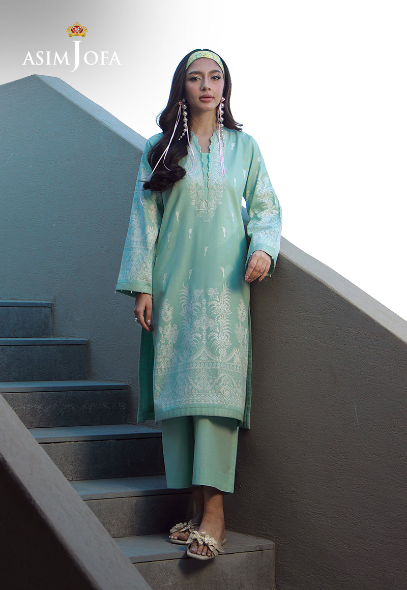 Asim Jofa Essential Pret Drop 7 Ajpb-133 Printed Rib Lawn 2 Pcs