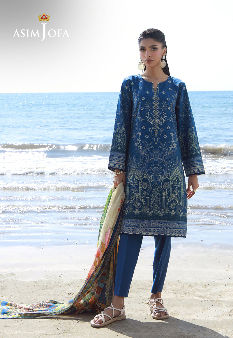 Asim Jofa Essential Pret Drop 7 Ajpb-154 Printed Arabic Lawn 3 Pcs