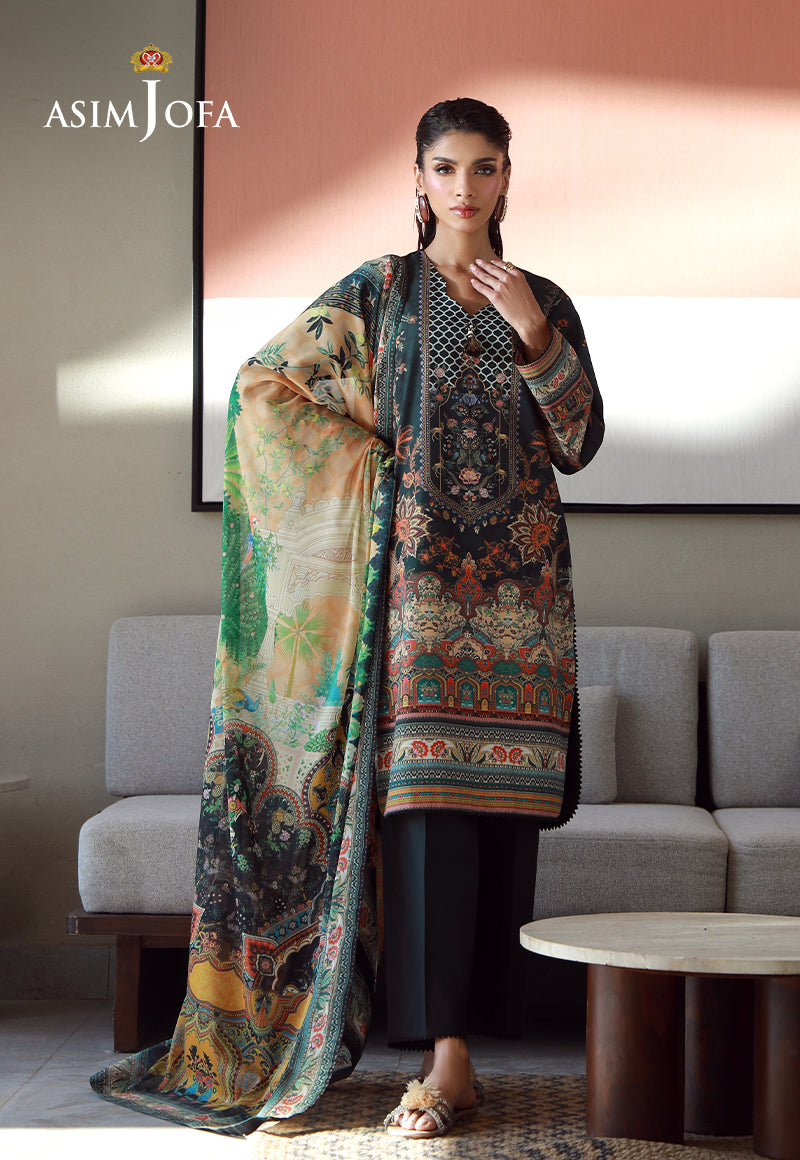 Asim Jofa Essential Pret Drop 7 Ajpb-158 Printed Arabic Lawn 3 Pcs