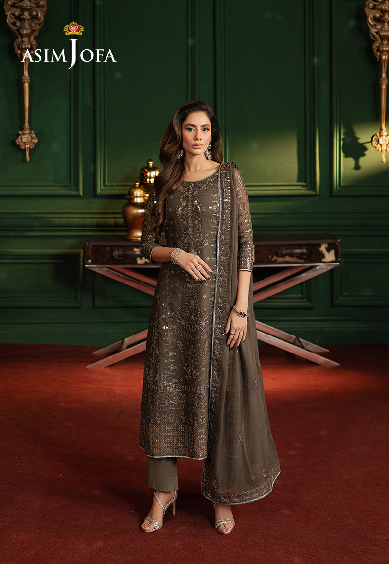 Asim Jofa Premium Festive Pret Ajpfb-21 Embroidered Chiffon Stitched 3 Pcs