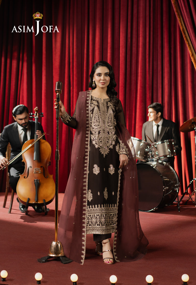 Asim Jofa Premium Festive Pret Ajpfb-02 Embroidered Chiffon Stitched 3 Pcs